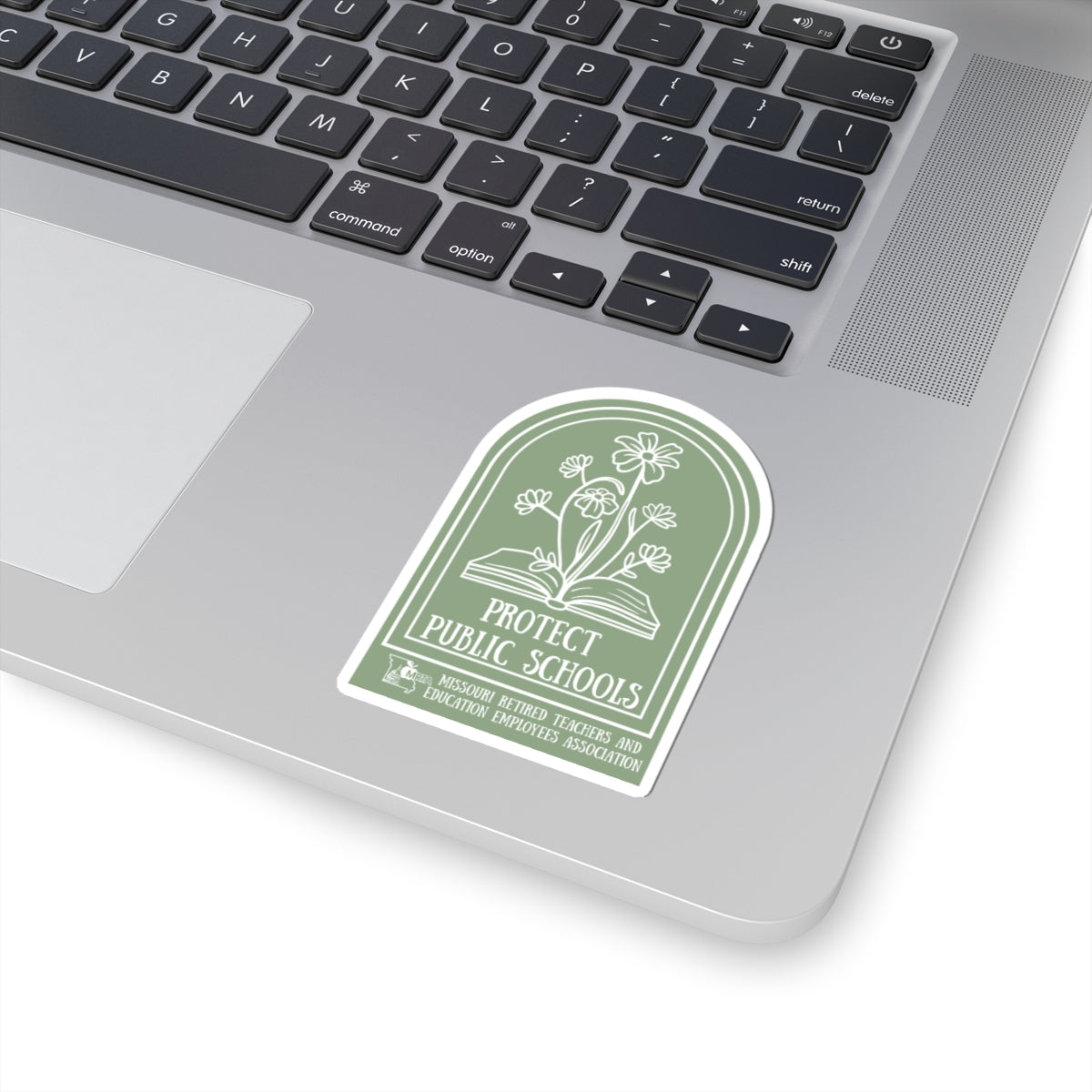 Green Protect Public Schools Sticker — Floral Book Advocacy Kiss-Cut Sticker